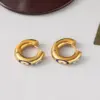 Wholesale PVD Coated Real Gold Plated 18K Gold Devil'S Eye 304 Stainless Steel Modern Style Waterproof Non Tarnish Hoop Earrings