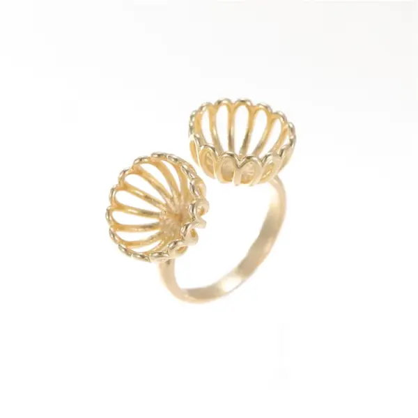 Wholesale Women’s Bow Tie Ring In Copper With Golden Plated Electroplated Finish Featuring Zircon Inlay