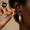 Wholesale Round Hypoallergenic Earrings In 304 Stainless Steel With 18K Real Gold PVD Coated Plating, 0.03µm Thickness, Unisex
