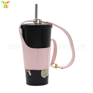 Pink single-sided leather