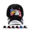 Wholesale Unisex Ethnic Style American Flag Eagle Braid Curved Eaves Baseball Cap