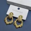 Wholesale 304 Stainless Steel Paisley Solid Color Golden Plated Elegant Modern Style Ear Studs