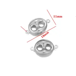Stainless Steel Hollow Pendant Steel Color-Pig Nose Buckle