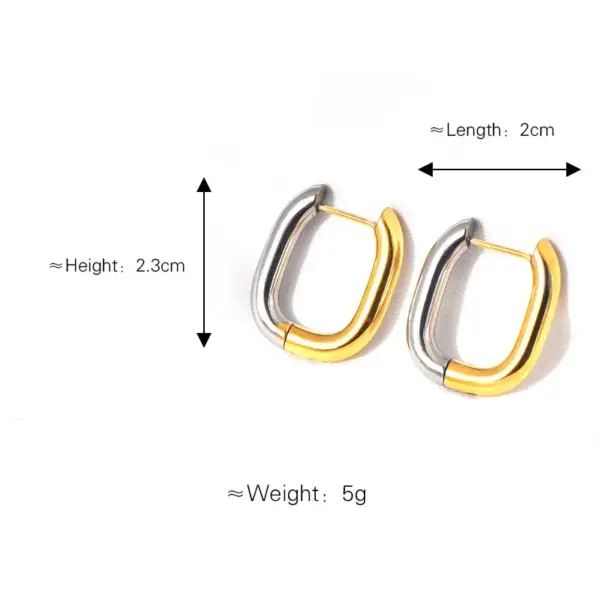 Wholesale 1 Pair Simple Style Commute U Shape Plating Titanium Steel Earrings