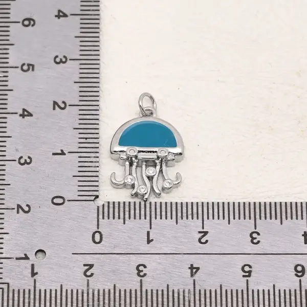 Wholesale 1 Pc/Package Copper 18K Gold Plated White Gold Plated Jellyfish American Flag Fish Pendant DIY Jewelry Accessories