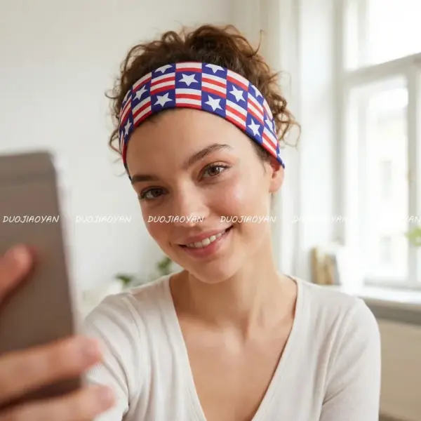 Wholesale American Flag Sport Hair Band Headband In Polyester, Perfect For Independence Day Celebrations