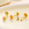 Wholesale G23/F136 Titanium Alloy Round Disc Ear Bone Stud Internal Thread Screw Lip Stud Rod Cartilage Piercing Ear Jewelry Geometric 18K Gold Plated