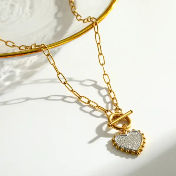 Wholesale Round Rock Style Jewelry Set For Independence Day, 304 Stainless Steel With 18K Gold Plated 0.03µm, Box Chain
