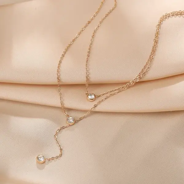 Wholesale PVD Coated Round Titanium Steel IG Style Simple Style Waterproof Non Tarnish 304 Stainless Steel Layered Necklaces