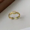 Wholesale Women’s Electroplated Water Droplets Ring In Golden Plated Brass With Zircon Inlay