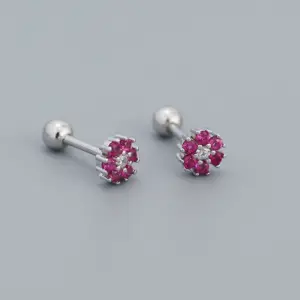 White Gold Color (Redstone) / 925 Silver