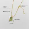Wholesale Jewelry Simple Style Classic Style Little Bear Copper Zircon 18K Gold Plated Inlay Pendant Necklace