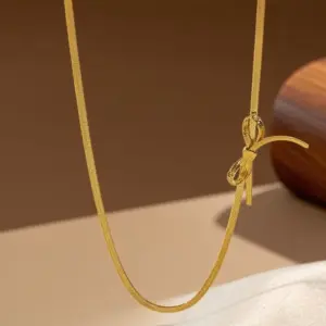 X0605-Bowknot-Necklace- Gold