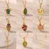 Wholesale 304 Stainless Steel Cross Devil's Eye Moon PVD Coated Zircon Elegant Romantic Sweet Plating Pendant Necklace