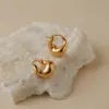 Wholesale Round Irregular Women's Earrings Multifunctional Copper Plated 18K Gold Geometric Glass Gemstone Jewelry