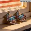 Wholesale Retro Conch Drop Earrings With White & Red Acrylic And 304 Stainless Steel Ear Pins For Women