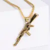 Wholesale Stainless Steel 18K Gold Plated Retro Pistol