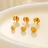Wholesale G23/F136 Titanium Alloy Round Disc Ear Bone Stud Internal Thread Screw Lip Stud Rod Cartilage Piercing Ear Jewelry Geometric 18K Gold Plated