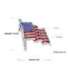 Wholesale Europe And The United States New American Flag Brooch Alloy Diamond Painting Oil Anti-light Pin Independence Day Flag Brooch Accessories