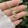 Wholesale Electroplated Letter Pendant Necklace For Women With 18K Real Gold Plated Copper And PVD Coated Finish, Featuring A Beaded Chain