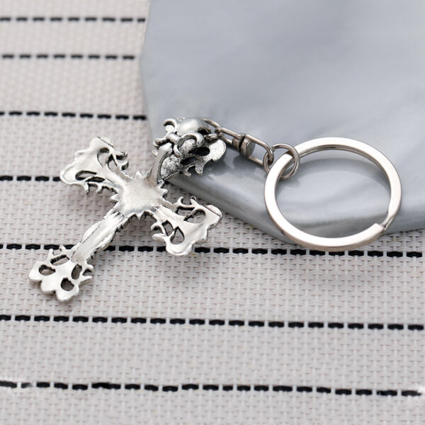 oly-a33a21889a1825dc96f70d9129207bec Wholesale Crow flame cross keychain niche punk retro do pendant car pendant
