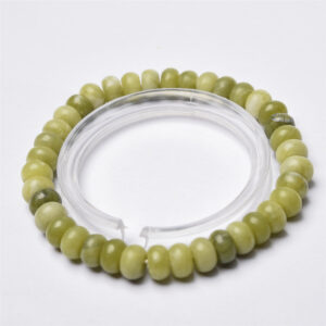 Green jade plate beads are about 6mm