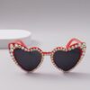 oly-a34613c700e681d633259b46521c58c4 Wholesale Heart-Encrusted Diamond Sunglasses Sunglasses Dot Diamond Handmade Style Female Cute Cat Eye Fresh