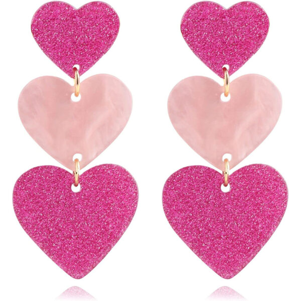 Wholesale   States best selling color matching Valentine's Day acrylic love earrings niche personality High sense earrings women
