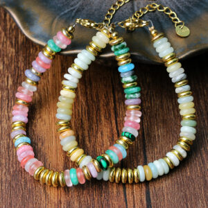 Wholesale Spring and Summer Fashionable Colorful Agate Beaded Bracelets for Girls, Accessible Luxury and High-End Handmade Crystal Bracelets That Do Not Fade Jewelry