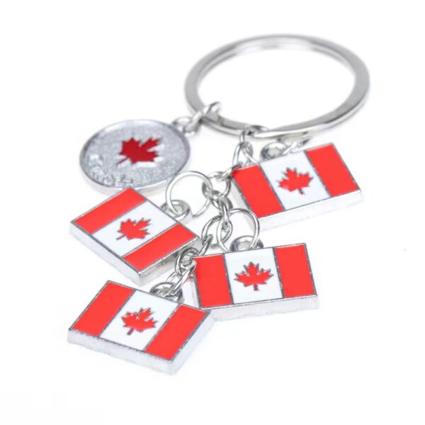 Wholesale Canadian flag key ring jewelry spot zinc alloy tourist souvenirs maple leaf keychain