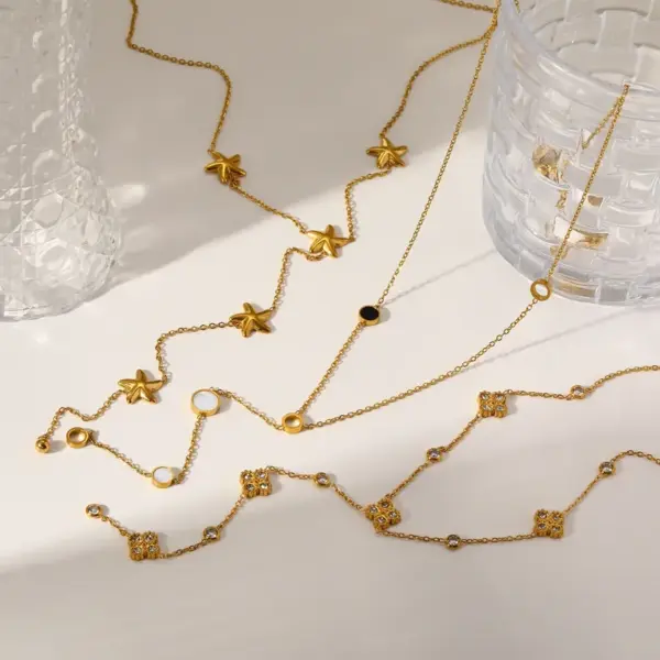 Wholesale Lucky Heart Electroplated Pendant Necklace For Women In 18K Real Gold Plated 304 Stainless Steel With PVD Coated Cable Chain