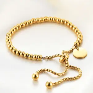 Wholesale PVD Coated 18K Real Gold Plated Geometric Titanium Steel Simple Style Bracelets