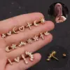 oly-a37a6405eafb25ce97b1482a0ba42fa3 Wholesale 316L Stainless Steel Copper Ear Cartilage Rings & Studs Flower Waterproof Non Tarnish Surgical Steel