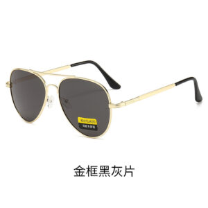 Polarized Sunglasses / Gold frame black and gray piece