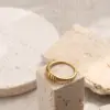 Wholesale Unisex Geometric Rings Made Of 316 Stainless Steel With PVD Coated 18K Real Gold Plating Featuring Surgical Steel Craft