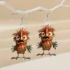 Wholesale Creative Design Rooster 2D Acrylic Earrings Vintage Fashion Unique Chicken Earings Unisex Animal Zodiac Pattern Iron Post