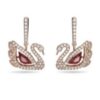 Wholesale Copper bow, dancing heart, swan earrings, heart-shaped crystal earrings