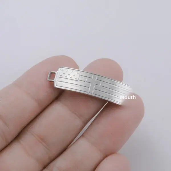 Wholesale American Flag Pendant In Electroplated Titanium Steel With Steel Color Finish, DIY Jewelry Accessory