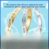 Wholesale Waterproof Non Tarnish Titanium Steel Shell Bangle For Women In Steel Color With Real Gold Plated And Zircon Inlay