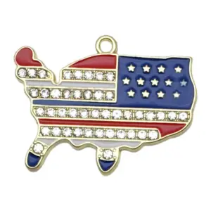 1 American Independence Day Flag Map 26x34mm-3.7g-19073