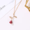 Wholesale Romantic Valentine's Day Rose Necklace Stereo Flower Pendant Collarbone Chain Gift for Girlfriend
