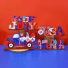 Wholesale Wooden Letter Decorations American National Day Scene Decoration Props Cartoon Grid Home Festival Supplies