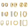 Wholesale 1 Pair Luxurious Classic Style Pentagram Circle Plating Inlay Copper Zircon 18k Gold Plated Earrings