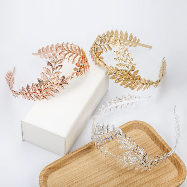 oly-a4132f6775495a8519e85899d5905ec3 Wholesale Bridal Crown Leaf Headband Baroque Bridesmaid Hair Accessories Birthday Party Gift