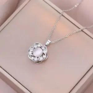X0922 Steel Opal Rotating Necklace