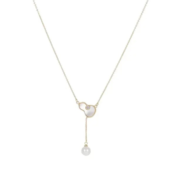 Wholesale Enamel Shell Necklace For Women With Electroplated Copper And Zircon Inlay Pendant