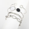 Wholesale fashion bracelet creative retro embedded marble geometric thick chain bracelet suit 4-piece set