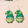 Wholesale Ireland St. Patry Festival Theme Dwarf Wooden Earrings Green Series Holiday Earrings