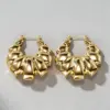 Wholesale Three-dimensional Geometric Earrings For Women In Copper With KC Golden Water Plating And 0.03µm Thickness