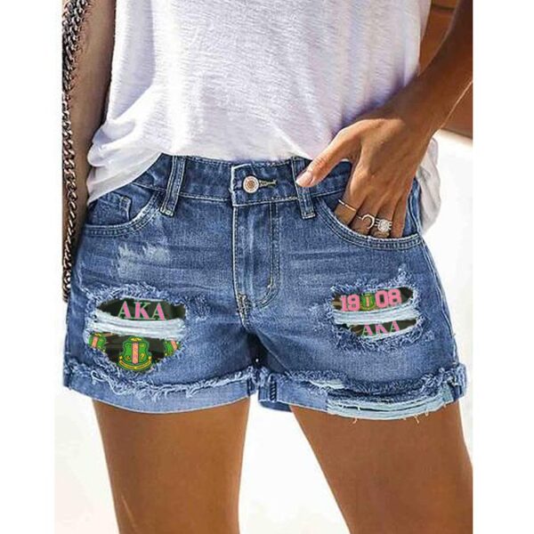 Wholesale Summer Denim Street Trendy Loose Pants Blue Mid-Waist Shorts Straight Leg Pants